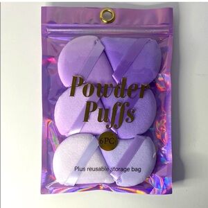 💜✨ Six-Piece Lavender Powder Puff Set with Reusable Storage Bag